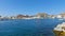 View of the Marina, restaurants and tourist area in Cabo San Lucas, southern tip of the Baja California peninsula in Mexico