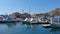 View of the Marina, restaurants and tourist area in Cabo San Lucas, southern tip of the Baja California peninsula in Mexico