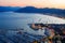 View of Marmaris harbor on Turkish Riviera by night