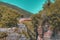 View of the Marmitte Dei Giganti canyon in Fossombrone, marche region italy