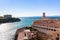 View of Marseille pier, Fort Saint Jean castle in south of Fran