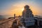 View of Matanga Hill during the sunrise, Unesco World Heritage town in Hampi, Karnataka, India