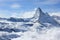 View of the Matterhorn from the Rothorn summit station. Swiss Alps, Valais, Switzerland.