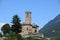 View of the medieval castle of Sarre in the middle of the Alps of the Aosta Valley - Italy