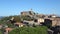 View of the medieval Cathedral of St. Augustine. Montalcino, Italy