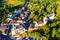 View of medieval Chateau L`Eveque castle from above. France