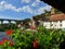 View of medieval construction in the lower town and bridge of Fribourg. swiss tourism