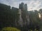 View of medieval fort Forte de Sao Clemente at Vila Nova de Milfontes covered by creeping plants in Golden hour light