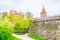 View of the medieval fortification of the german city Nurnberg