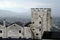 The view on the medieval fortress on the mountain.