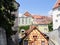 View of the medieval houses in Meersburg, Germany