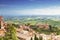 View of the medieval Italian town of Montalcino.