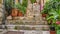 View of a medieval street with stairs in the Old Town of Dubrovnik on the Adriatic Sea coast of Croatia