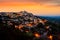 View of the medieval town of Gordes at dusk