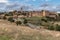 View of the medieval town of Pedraza and its castle in the province of Segovia Spain