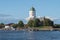 View of the medieval Vyborg castle, August day. Vyborg