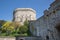 View at the medieval Windsor Castle, built 1066 by William the Conqueror. Official residence of King. Berkshire, England UK