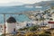 View of Mediterranean Island of Mykonos Greece