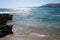 View of the Mediterranean Palm Bay Beach in Pefki in September. Pefkos or Pefki, Rhodes Island, Greece