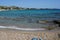 View of the Mediterranean Palm Bay Beach in Pefki in September. Pefkos or Pefki, Rhodes Island, Greece