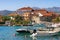 View of Mediterranean town of Tivat near marina Kalimanj. Montenegro