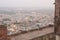 View from Mehrangarh Fort with canon on the ramparts overlooking