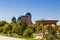 View of the memorial complex Dor-ut Tilovat, Kuk-Gumbaz mosque and square with gazebo. Shahrisabz.