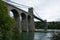 View of Menai Suspension Bridge, Bangor, North Wales, UK