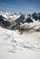 The view of The Mer de Glace (Sea of Ice) in Alps, France