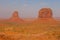 View on Merrick Butte and West Mitten Butte at sunrise.