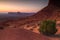 View on Merrick, East and West Mitten Butte and sunrise.