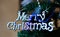 View of Merry Christmas word plastic element in Christmas tree decoration