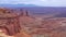 View from Mesa Arch in Canyonlands National Park near Moab, Utah, USA