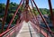 View of metal footbridge over Saone river Lyon France