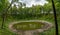 View of the meteor crater at Kaali Lake on Saaremaa Island in Estonia