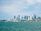 View of Miami downtown skyline at sunny and cloudy day with amazing architecture