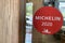 View of Michelin Star Guide 2020 Sticker on Restaurant Wall