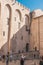 View of the mighty walls of the Papal Palace from the courtyard