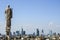 View of Milan`s business district from Milan Cathedral (Duomo di Milano)