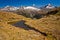 View of Milford range from Routeburn track in New Zealand