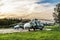 View military helicopters at the airfield in the village of Gore