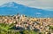 View of Militello in Val di Catania with Mount Etna in the background - Sicily, Italy