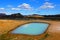 The view of milky blue geothermal hot spring near Krafla Lava Field, Myvatn, Iceland