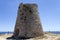 View of Minervino tower, the fortification and defense from the east coast of Salento in the municipality of Santa Cesarea Terme,