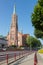 View on minor basilica in Grybow, Beskid Sadecki, Poland