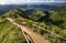 View from Miradouro da Boca do Inferno to Sete Citades, Sao Miguel, Azores Islands, Portugal.