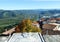 View of the Mirna River valley and autumn morning fog from the old town of Motovun - Istra, Croatia /Pogled na dolinu rijeke Mirne