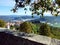 View of the Mirna River valley and autumn morning fog from the old town of Motovun - Istra, Croatia /Pogled na dolinu rijeke Mirne