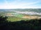 View of the Mirna River valley and autumn morning fog from the old town of Motovun - Istra, Croatia /Pogled na dolinu rijeke Mirne