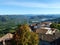 View of the Mirna River valley and autumn morning fog from the old town of Motovun - Istra, Croatia /Pogled na dolinu rijeke Mirne